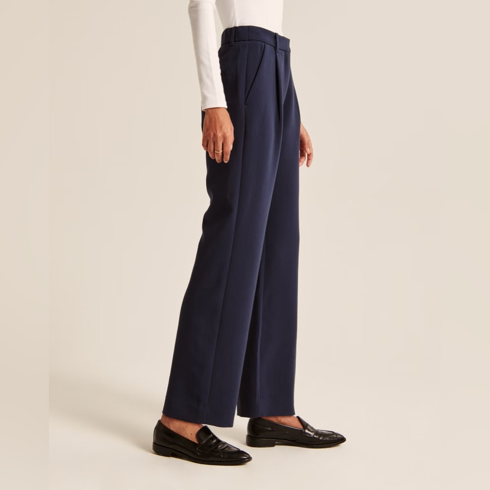 Abercrombie & Fitch Tailored Relaxed Straight Pant Trousers Size 28 / 6 Short - Picture 2 of 10
